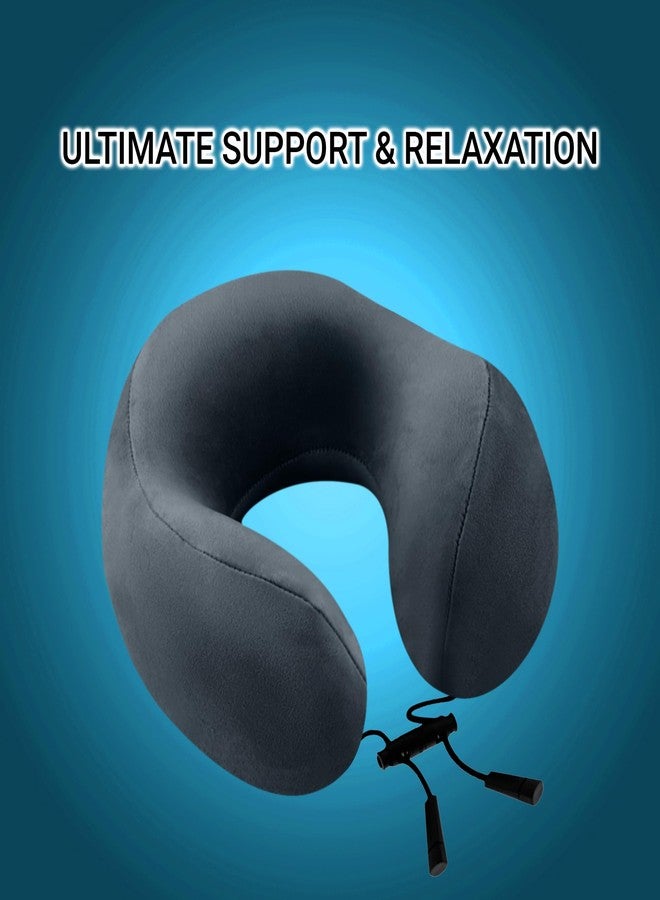 GREELI Super Soft Fiber Filled Neck Pillow for Travel Combo with Premium Eye Mask Neck Rest Pillow with 5 Years Warranty (Grey with Eye MASK) - Image 5